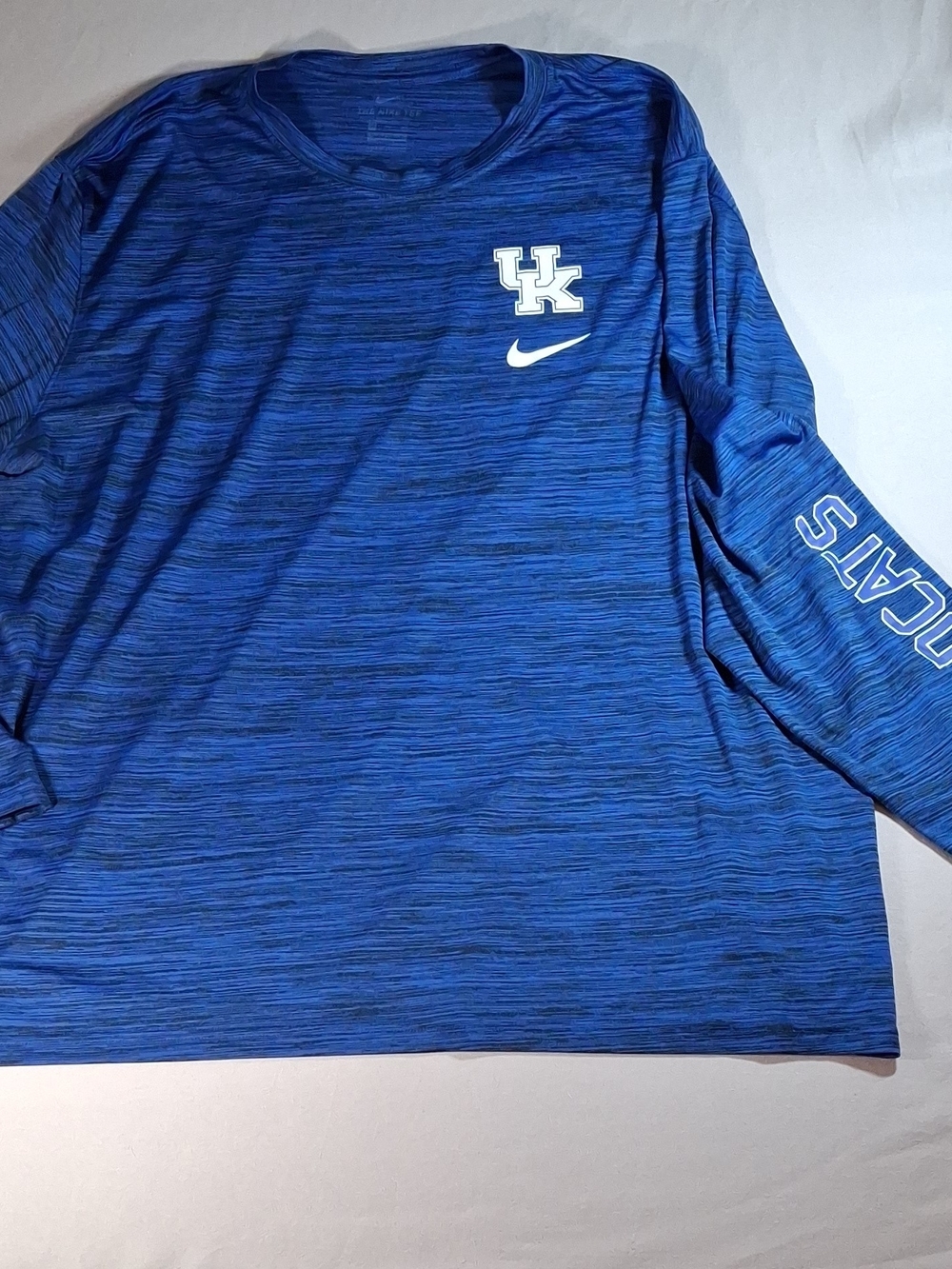 Nike Dri-FIT Kentucky Wildcats Mens 3XL Long Sleeve Shirt Blue Space Dye